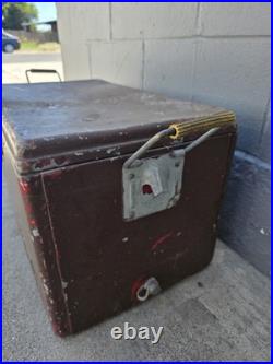 VTG Coke A Cola Metal Ice Chest Cooler 1960s Its The Real Thing Rare