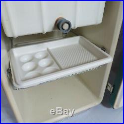 VTG Coleman Aluminum Refrigerator Cooler Robin's Egg Blue Diamond Trays 1950s