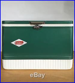 VTG Diamond Logo Coleman Cooler Metallic Aqua Teal Green/Blue 6 311 1950/1960's