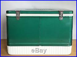 VTG Diamond Logo Coleman Cooler Metallic Aqua Teal Green/Blue 6 311 1950/1960's