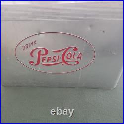 VTG Drink Pepsi Cola 1950s Aluminum Ice Chest Picnic Travel Metal Carry Cooler