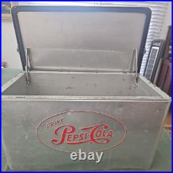 VTG Drink Pepsi Cola 1950s Aluminum Ice Chest Picnic Travel Metal Carry Cooler