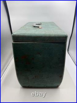 VTG Kampkold Metal Ice Chest Cooler Tray Turquoise Camping RV Airstream 50s Read