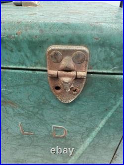 VTG Kampkold Metal Ice Chest Cooler Tray Turquoise Camping RV Airstream 50s Read