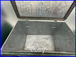 VTG Kampkold Metal Ice Chest Cooler Tray Turquoise Camping RV Airstream 50s Read