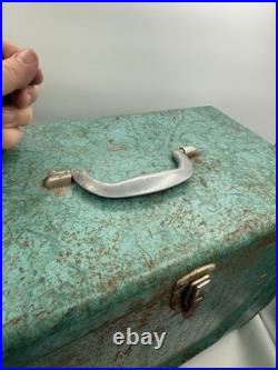 VTG Kampkold Metal Ice Chest Cooler Tray Turquoise Camping RV Airstream 50s Read