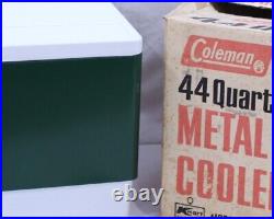 VTG NOS Coleman K-44 Metal Cooler Camping Ice Chest 44qt Green 58-07 1977 USA NY