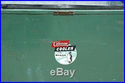 VTG Rare GREEN ALL METAL Galvanized COLEMAN ICE CHEST COOLER CAMPING FISHING