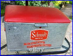 VTG Schmidt Beer Cooler Metal Ice Chest Soft Top Made By Cronstroms In MPLS MN