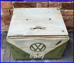 VW Camper Van Drinks Cooler Ice Box Vintage Retro Style Metal Green