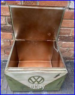 VW Camper Van Drinks Cooler Ice Box Vintage Retro Style Metal Green