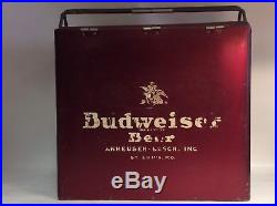 Very RARE Antique 1950s Budweiser Vintage Red Metal Beer Party Cooler