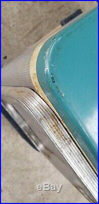 Vintag Coleman Aluminum Refrigerator Cooler Robin's Egg Blue Diamond Trays 1950s
