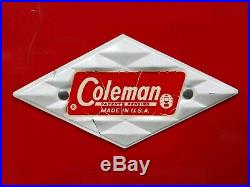 Vintage 02/1965 Coleman Diamond Label Red 14-Gallon Snow Lite Cooler Model 5215B