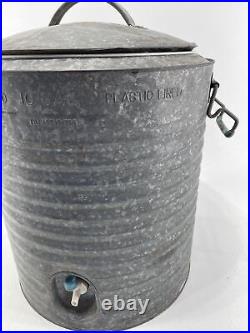 Vintage 10Gallon Galvanized Metal Water Drink Cooler