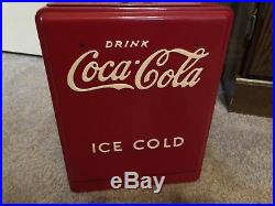 Vintage 1939 Coca Cola Salesman Sampler Restored Cooler Metal + Booklet Nice
