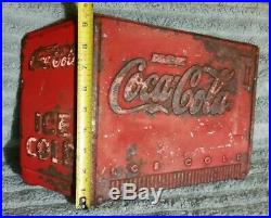 Vintage 1940 Coca Cola Cooler Tin Sign Embossed Die-Cut Metal KAY Displays