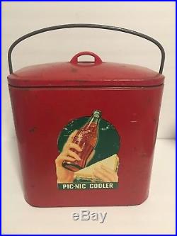 Vintage 1940's Coke Coca Cola Picnic Chest Metal Cooler