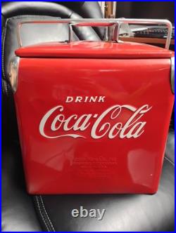 Vintage 1940s-1950s Acton MFG Co Coca Cola Metal Cooler Collectible