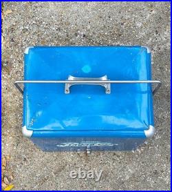 Vintage 1940s Double Dot Drink Pepsi Cola Blue Metal Ice Chest withTray Rare