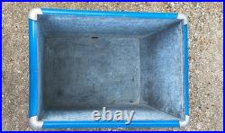Vintage 1940s Double Dot Drink Pepsi Cola Blue Metal Ice Chest withTray Rare
