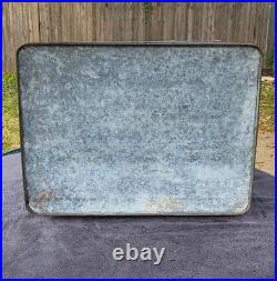 Vintage 1940s Double Dot Drink Pepsi Cola Blue Metal Ice Chest withTray Rare