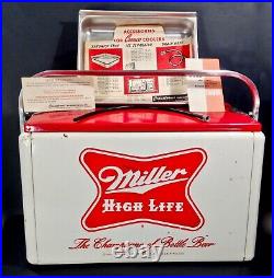 Vintage 1950-60 Miller Beer Metal Advertising Cooler With Paperwork LOOK & READ