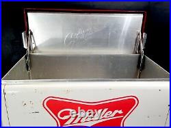 Vintage 1950-60 Miller Beer Metal Advertising Cooler With Paperwork LOOK & READ