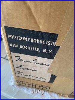 Vintage 1950-60s Red Metal Poloron Picnic Travel Fishing Cooler