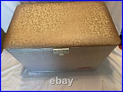 Vintage 1950 Cronstroms Cronco Aluminum Cooler Padded Seat & Tray New Old Stock