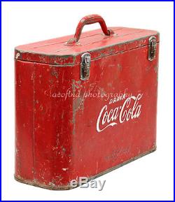 Vintage 1950 Embossed Logo COKE Coca Cola Metal Airline Soda Cooler Ice Chest