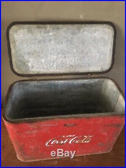 Vintage 1950'S Coca-Cola Metal Cooler Ice Chest Progress Refrigerator Co. Coke