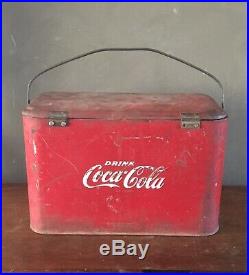 Vintage 1950'S Coca-Cola Metal Cooler Ice Chest Progress Refrigerator Co. Coke