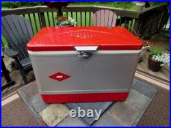 Vintage 1950's 1960's RED Coleman Picnic Cooler Ice Chest Star Snowflake Lite Vintage 1950's 1960's RED Coleman Picnic Cooler Ice Chest Star Snowflake Lite