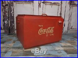 Vintage 1950's 1960's Style Tin Metal Coca Cola Cooler Box VW Camper Van Camping
