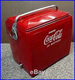 Vintage 1950's Acton Coca Cola Metal Cooler Ice Chest Made In USA
