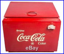 Vintage 1950's Antique Drink Coca-Cola In Bottles Cooler Cold Box IB 02
