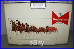 Vintage 1950's Budweiser King Of Beers Clydesdale Graphic Metal Cooler