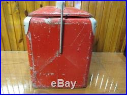 Vintage 1950's COCA COLA RED METAL COOLER Ice Chest Progress Refrigerator Co VGC