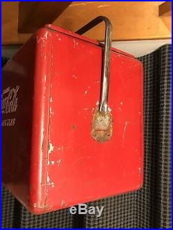 Vintage 1950's COCA COLA Red Metal Coke Cooler Made By Progress Refrigerator Co