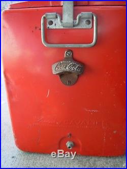 Vintage 1950's Coca-Cola /Coke Cavalier Metal Embossed Picnic Soda Cooler