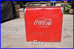 Vintage 1950's Coca Cola Metal Ice Chest/Cooler Free Shipping