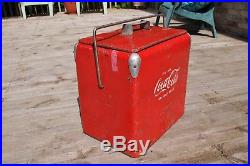 Vintage 1950's Coca Cola Metal Ice Chest/Cooler Free Shipping