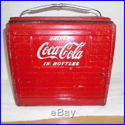 Vintage 1950's Coca-Cola Picnic Metal Cooler Acton Mfg. Co