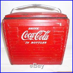 Vintage 1950's Coca-Cola Picnic Metal Cooler Acton Mfg. Co