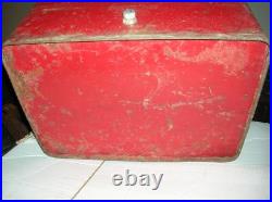 Vintage 1950's Coca-cola Metal Cooler Ice Chest With Opener And Drain Spout