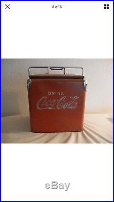 Vintage 1950's Coke Coca Cola Six Pack Cooler Rare Metal Rat Rod VW Antique