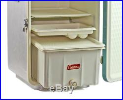 Vintage 1950's Diamond COLEMAN Robin Egg Blue Upright Aluminum Cooler with inserts