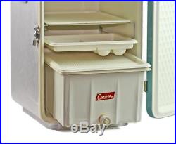 Vintage 1950's Diamond COLEMAN Robin Egg Blue Upright Aluminum Cooler with inserts