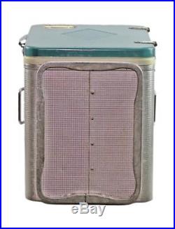 Vintage 1950's Diamond COLEMAN Robin Egg Blue Upright Aluminum Cooler with inserts